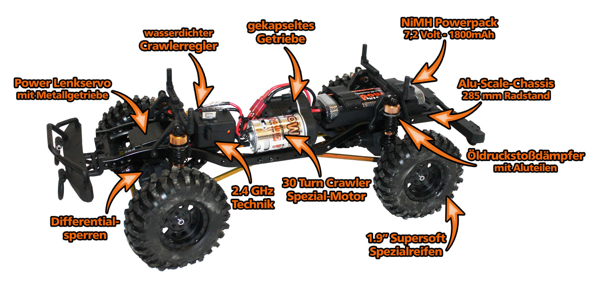 DF-Models DF-4S Crawler - silber - mit Licht - RTR - RCXX - RC Racing Shop | RC Models | Tuning & Spare Parts for Professionals