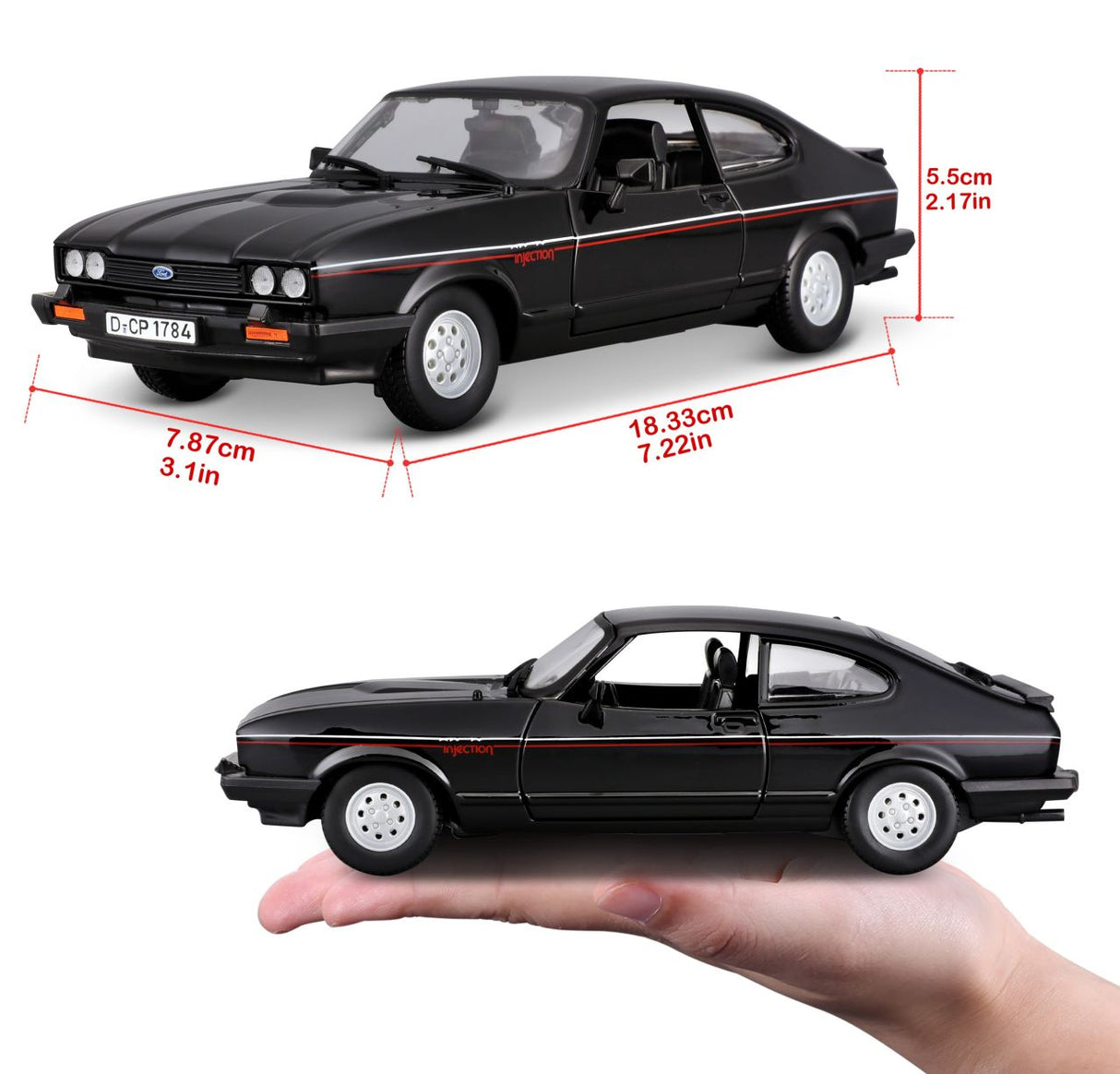 Ford Capri 1600 GT 1/24 schwarz - RCXX - RC Racing Shop | RC Models | Tuning & Spare Parts for Professionals