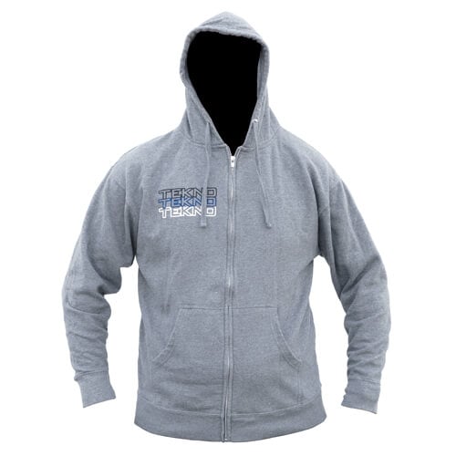 Tekno Tekno RC Zippered Hoodie (stacked logo, gray, small) - TKRHOODIE07S