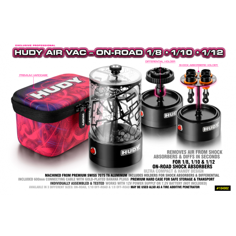 Hudy AIR VAC Shock Absorbers for Onroad 1/12, 1/10 & 1/8 - H104002 - RCXX - rc racing for professionals