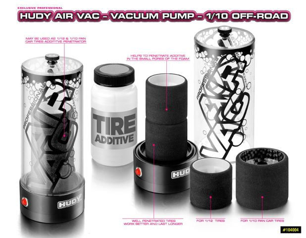 Hudy AIR VAC Shock Absorbers / Vacum Pump for Offroad 1/10 & 1/8 - H104004 - RCXX - rc racing for professionals