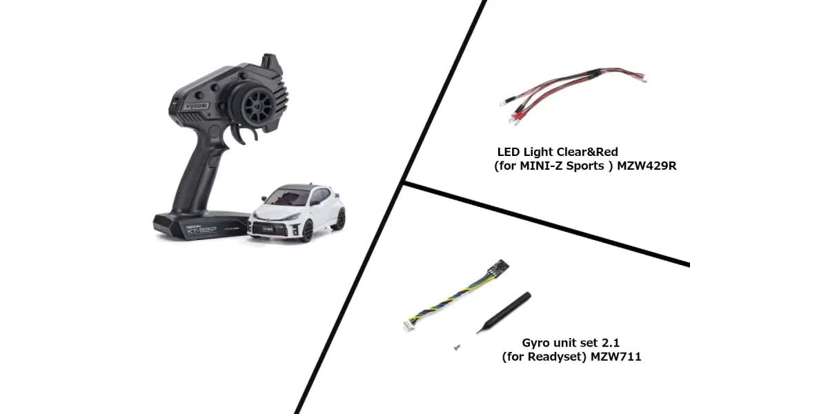 Kyosho Mini-Z MR04 RWD Toyota Yaris White (N-HM/KT531P) w/Gyro & LED