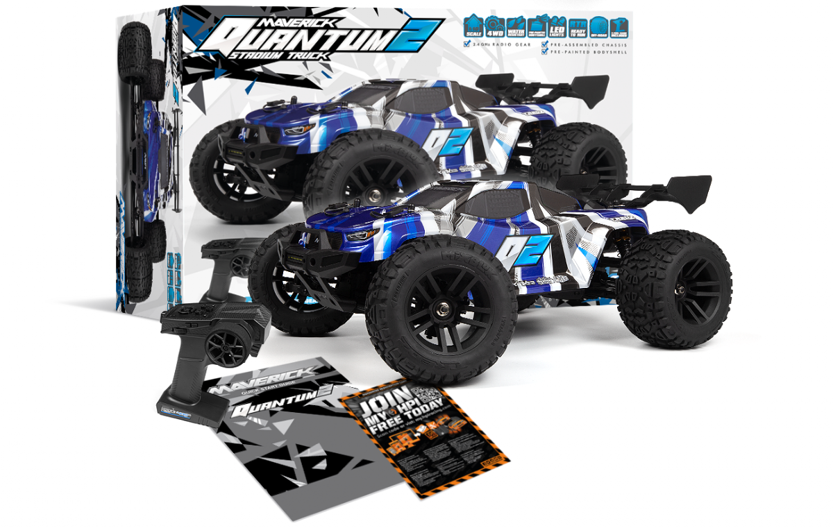 Maverick Quantum2 XT 1:10 Stadium Truck - Blau (Mit Radio, Batterie nicht enthalten) - MV150402 - RCXX - RC Racing Shop | RC Models | Tuning & Spare Parts for Professionals
