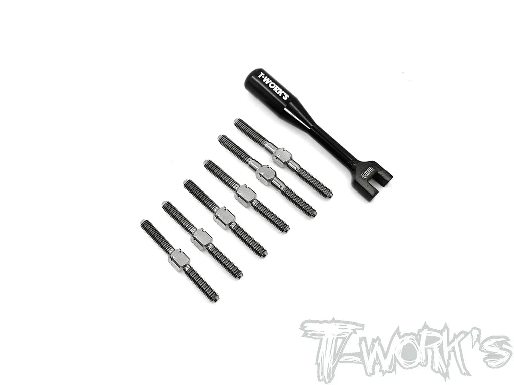 T-Works TB-208 64 Titanium Turnbuckle Set for SWORKZ S14-3 - RCXX - rc racing for professionals