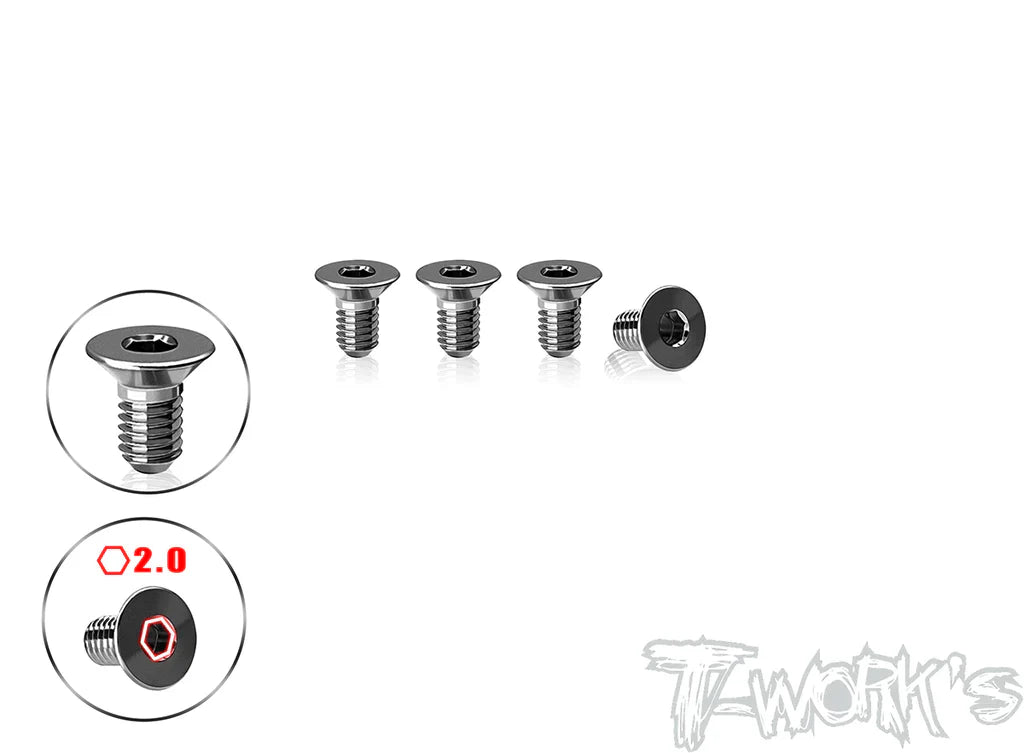 T-Works TTP-800R-A 64 Titanium Centering Screw 3x6mm for Awesomatix A800R - 4pcs. - RCXX - rc racing for professionals