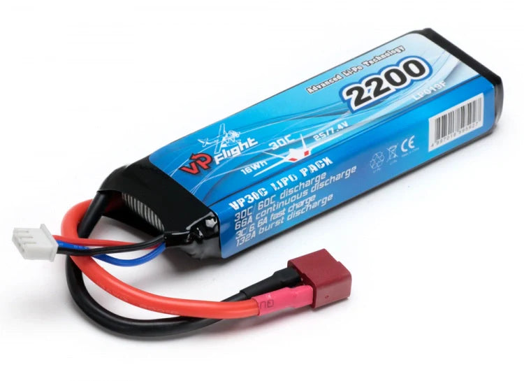 Vapex Sport Performance LiPo Akku 2S 7.4V 2200mAh 30C mit T-Stecker - VPLP019FD - RCXX - RC Racing Shop | RC Models | Tuning & Spare Parts for Professionals
