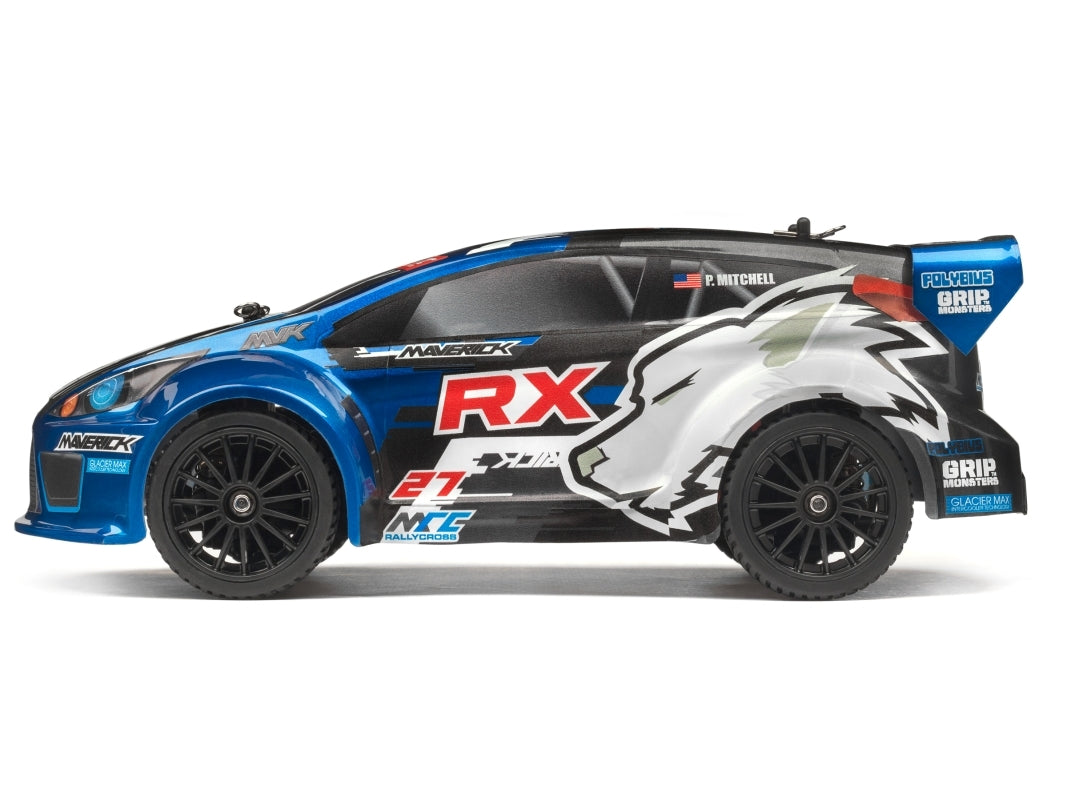 Maverick iON RX 1/18 RTR Electric Rally Car | 4WD Mini RC Rally Blue - MV12805