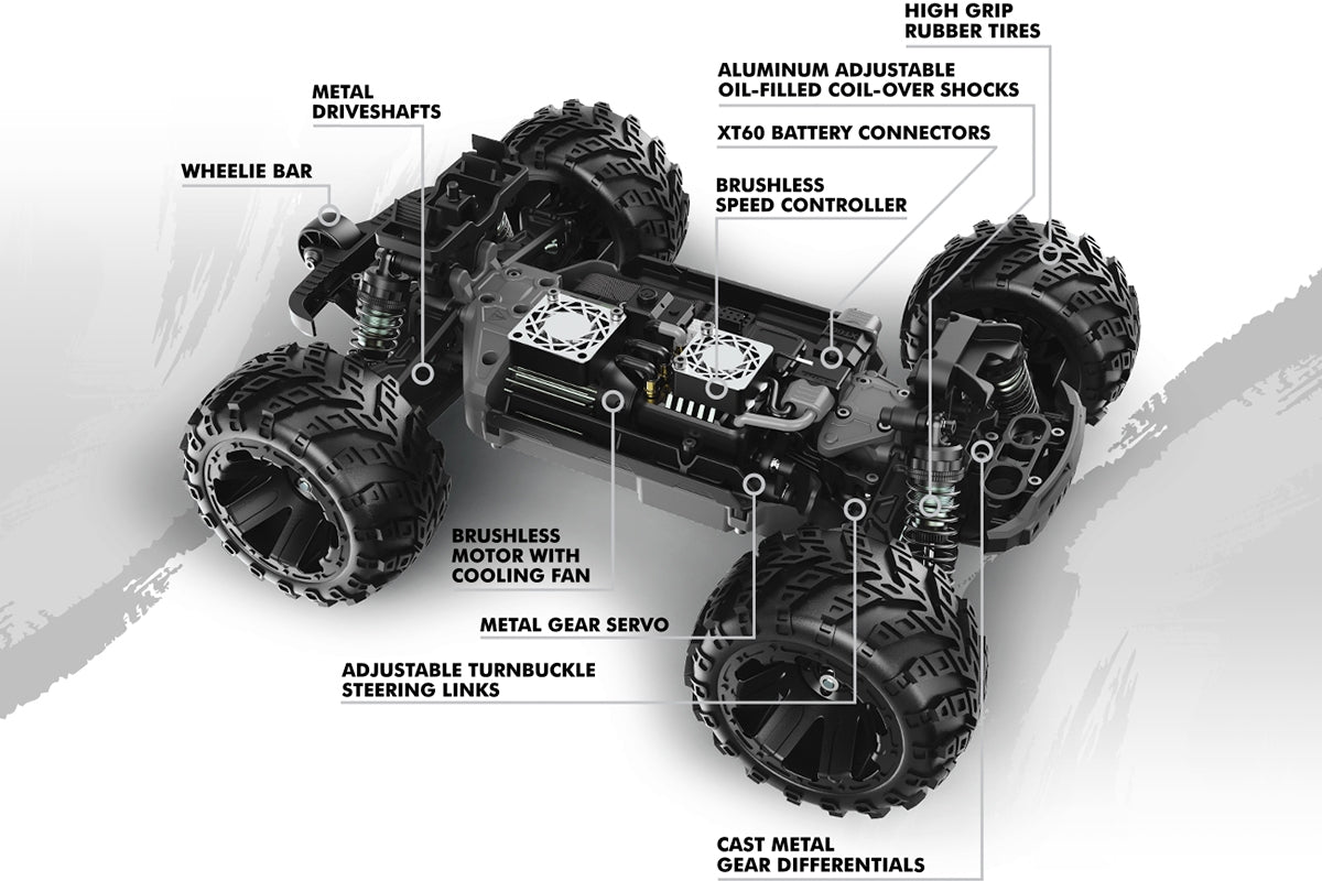 Maverick QBit MT 1/16 Monster Truck | Brushed & Brushless Flux / Pro – Multiple Colors