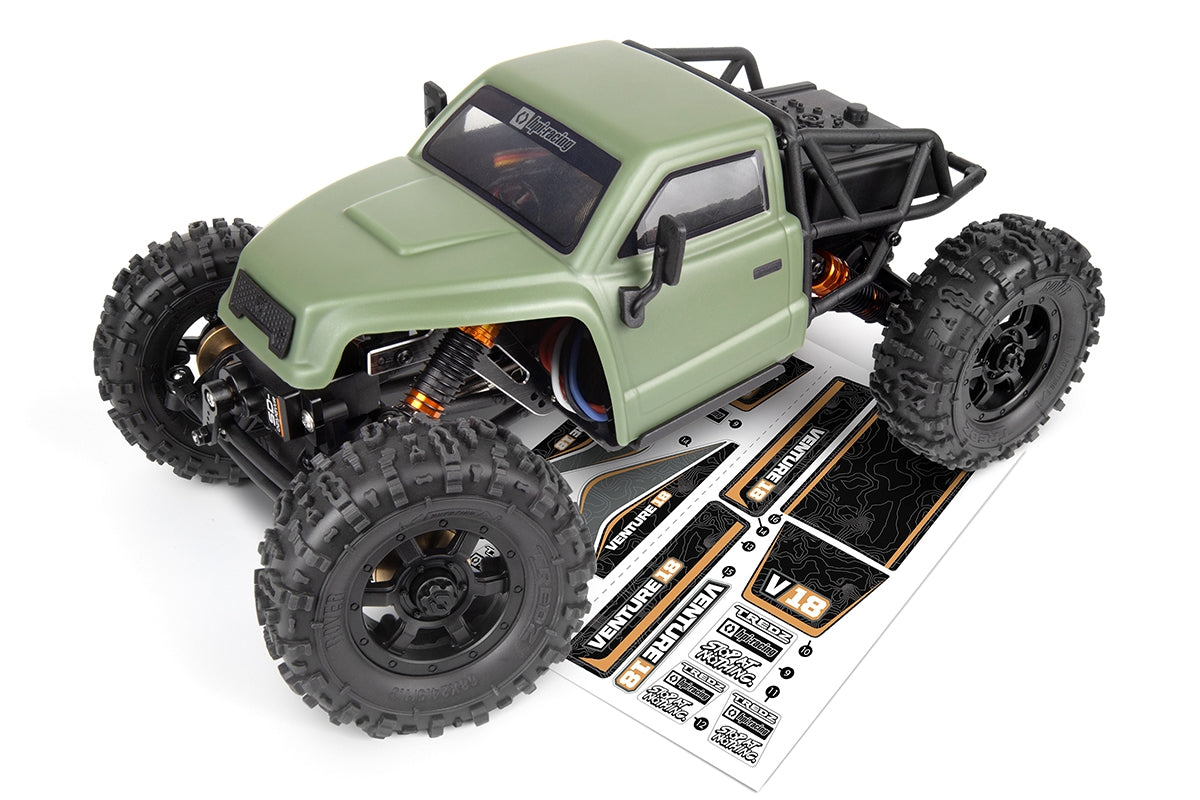 HPI Venture18 CC FLUX 1/18 Competition Scale Crawler RTR | Gunmetal / Military Green