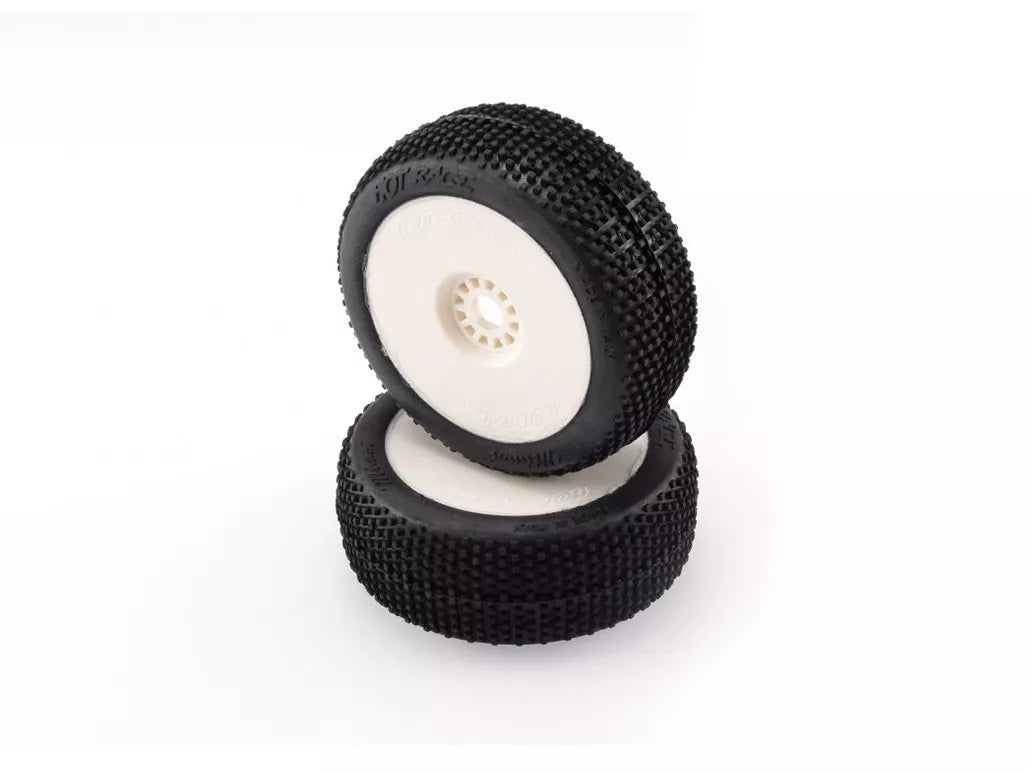 Hot Race 1/8 Offroad Buggy Tires - MIAMI SUPERSOFT (2) White Rims - RCXX - rc racing for professionals