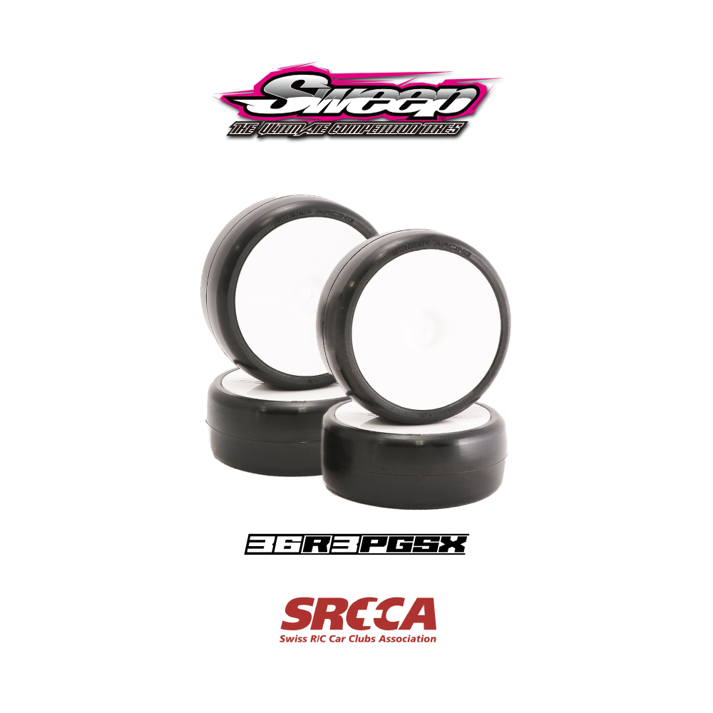 Sweep D-R3 Preglued Touring Car Tires 36 Shore (4) - 36R3PGSX - SRCCA - RCXX - RC Racing Shop | RC Models | Tuning & Spare Parts for Professionals