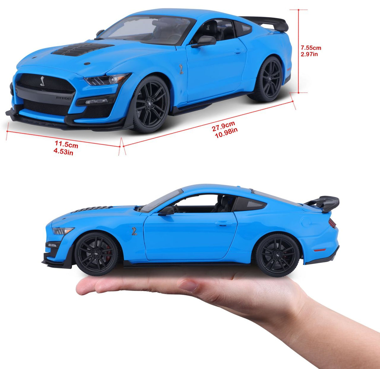 Ford Mustang Shelby GT500 2020 1/18 blau - RCXX - RC Racing Shop | RC Models | Tuning & Spare Parts for Professionals
