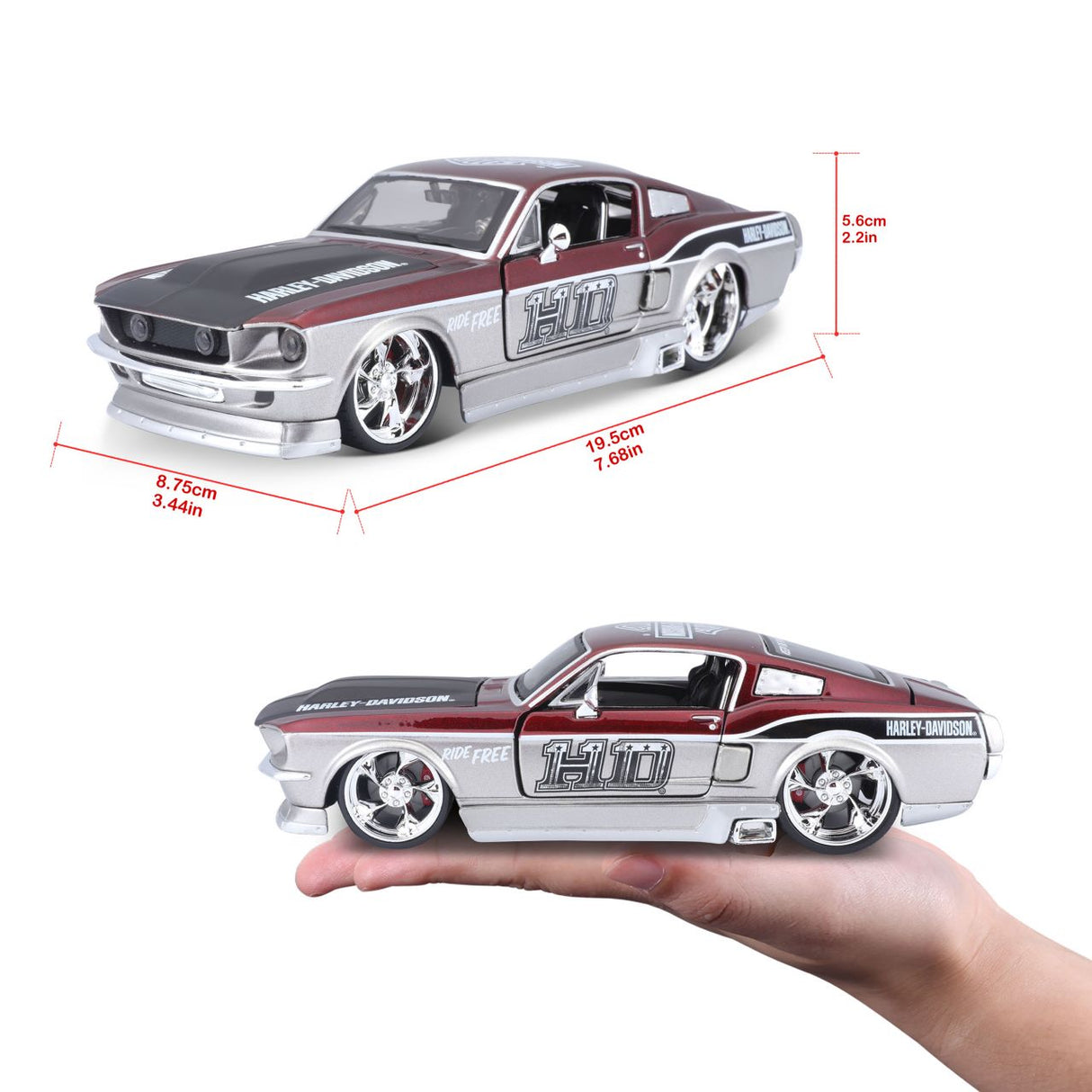Ford Mustang GT 1967 Harley Davidson 1/24 silber - RCXX - RC Racing Shop | RC Models | Tuning & Spare Parts for Professionals
