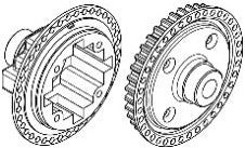 Axon GEAR DIFF PULLEY CASE  38T (1) 3E-020-501 - RCXX - rc racing for professionals