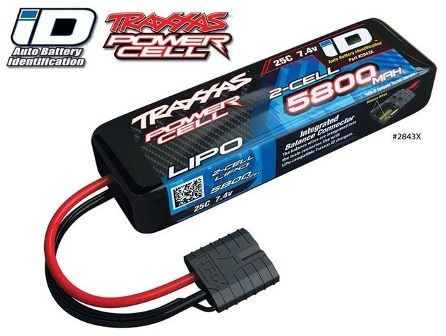 LiPo Akku 2S 7.4V 5800mAh – 25C mit Traxxas iD™-Anschluss - 2843X - RCXX - RC Racing Shop | RC Models | Tuning & Spare Parts for Professionals