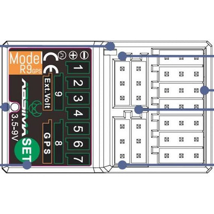 Absima 9-Kanal Empfänger R9GPS 2.4GHz - AB2020023