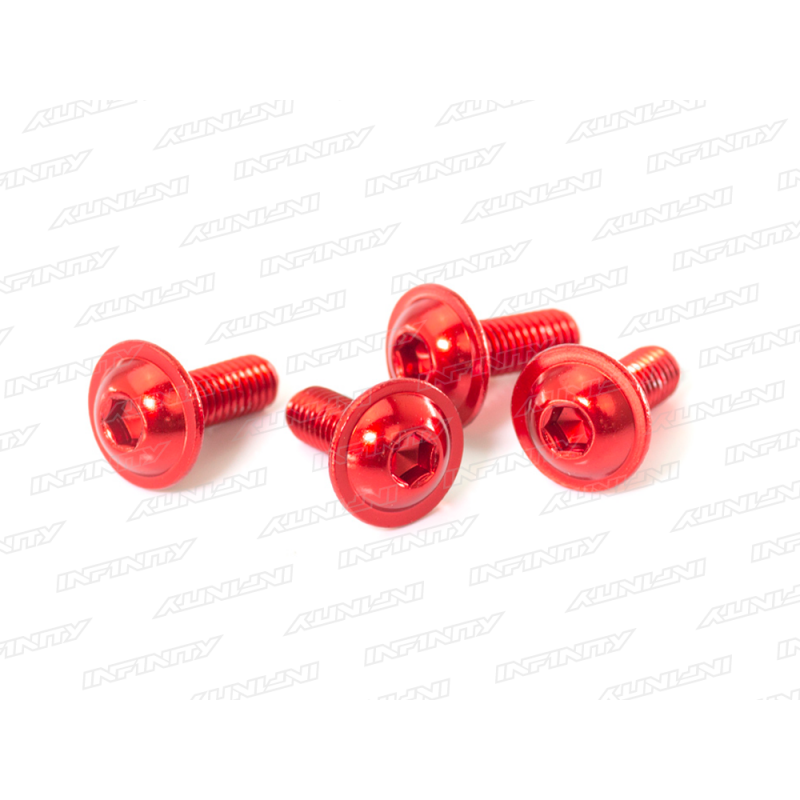 Infinity M3X8MM ALU FLANGE BUTTON HEAD SCREW (4) B01308F-AR - RCXX - rc racing for professionals