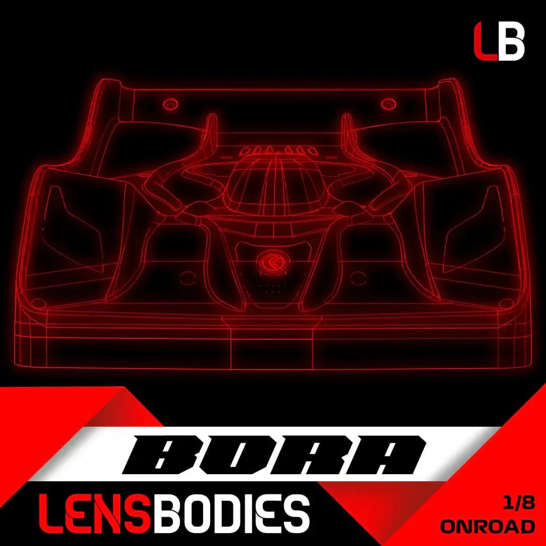 Lens Bodies - 1/8 ONROAD BODY BORA LIGHT WEIGHT - Pre Cut Infinity- BRA-UL-INFINITY (1) - RCXX - rc racing for professionals