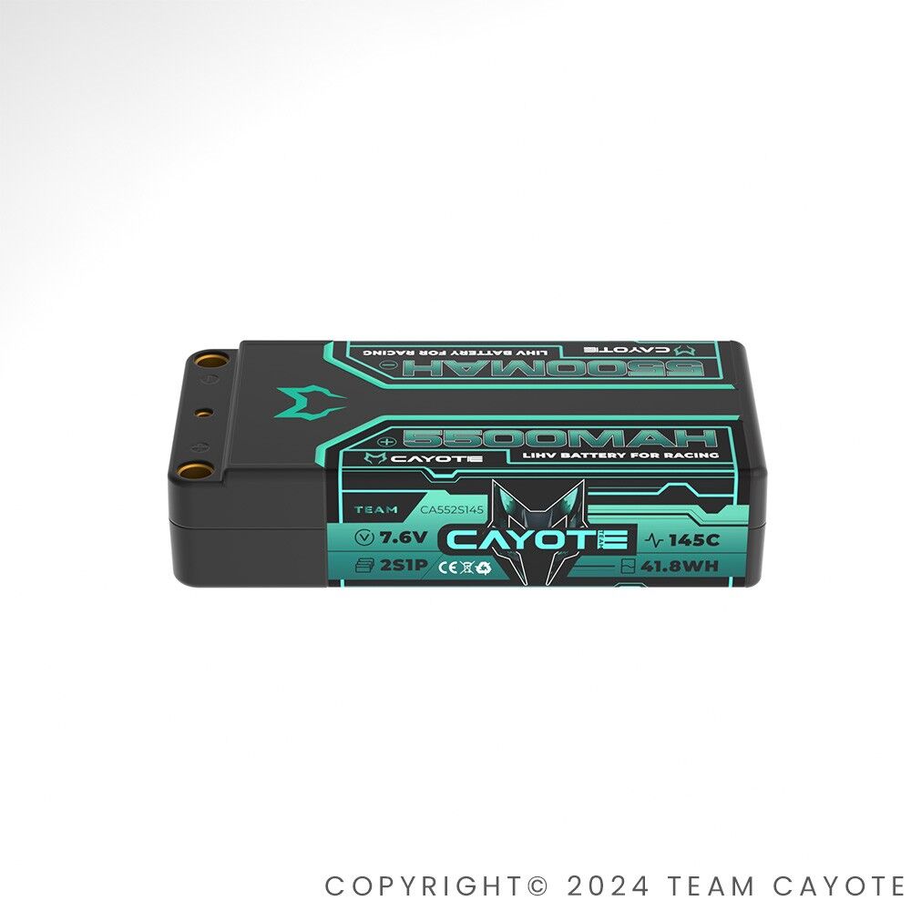 CAYOTE Racing 5500mAh 2S Shorty LiPo Akku 7,6V 145C 203g - 552S145