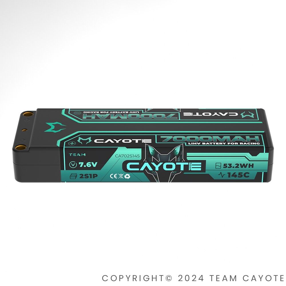 CAYOTE Racing 7000mAh 2S LiPo Akku 7,6V 145C 274g - 702S145