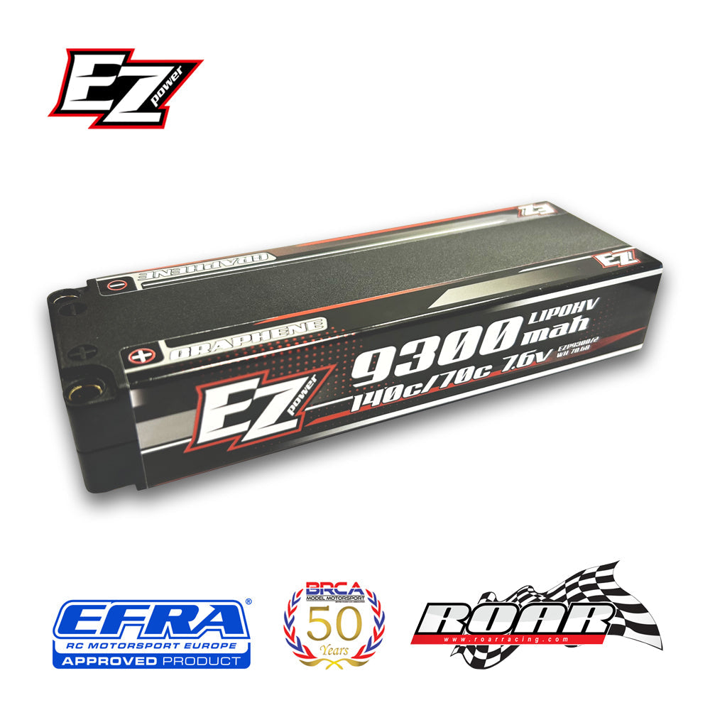 EZ POWER LIPO 9300MAH "Long-Run" 7,6V 2S 140/70C HV GRAPHENE - 5MM - RCXX - rc racing for professionals