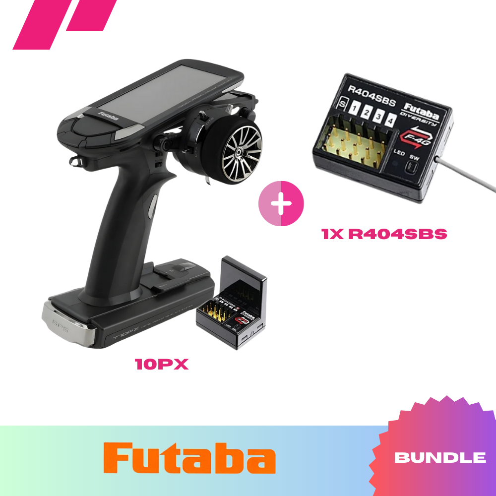 Futaba 10PX Sender + 1x R404SBS-E Empfänger + 1x R404SBS (Bundle)