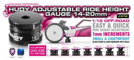 Hudy Adjustable Right Hight Gauge 14-20mm for Offroad 1/10 - H107740 - RCXX - rc racing for professionals