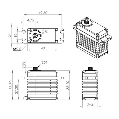 MKS Servo HBL599 (0.08s/42kg/8.2V) Brushless - RCXX - rc racing for professionals