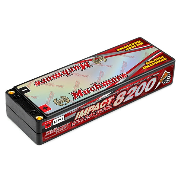 MUCHMORE IMPACT [Silicon Graphene] Max-Punch FD4 Li-Po Battery 8200mAh/7.4V 130C Flat Hard Case (1) MLSG-MP8200 - RCXX - rc racing for professionals