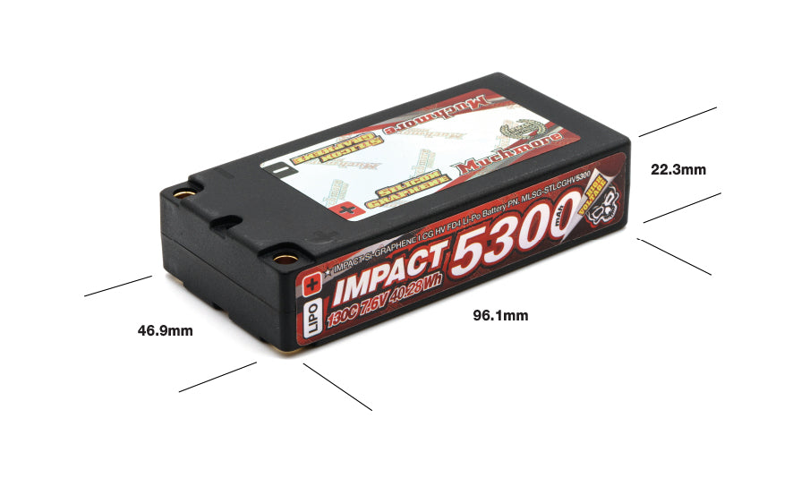 MUCHMORE IMPACT “Silicon Graphene” LCG HV FD4 5300mAh/7.6V 130C Shorty Flat Hard Case (1) MLSG-STLCGHV5300 - RCXX - rc racing for professionals