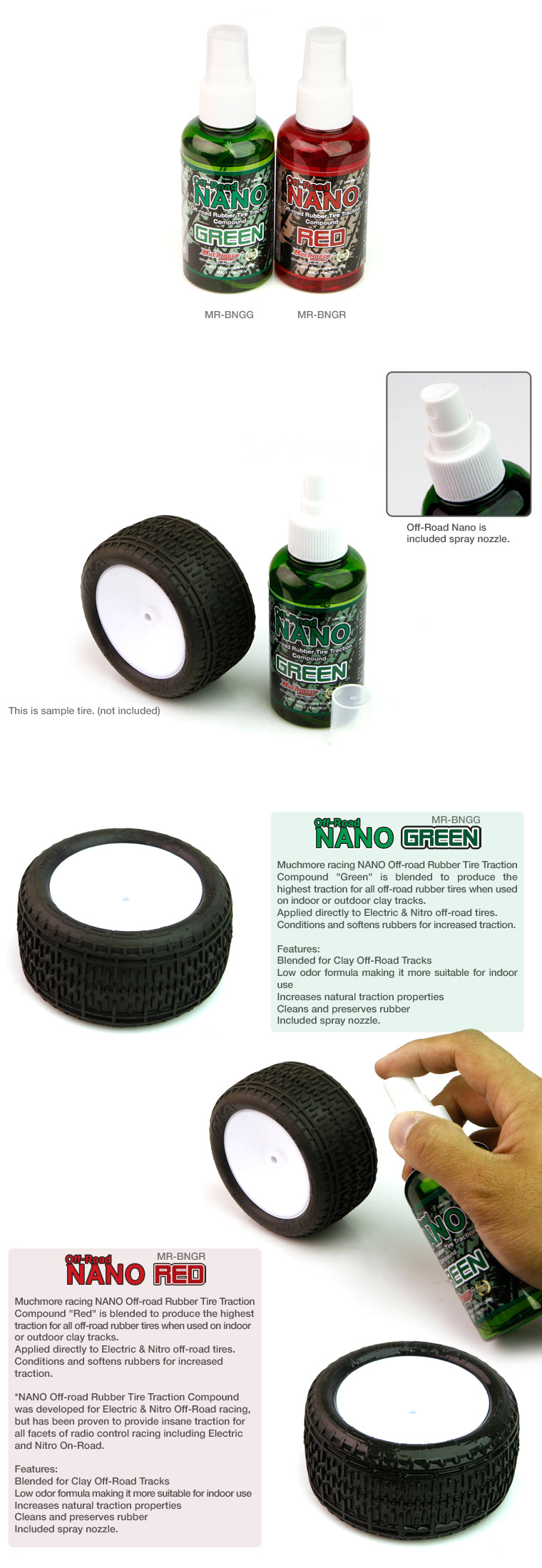 MUCHMORE NANO Offroad Rubber Tire Traction Compound [Green] (1) MR-BNGG - RCXX - rc racing for professionals