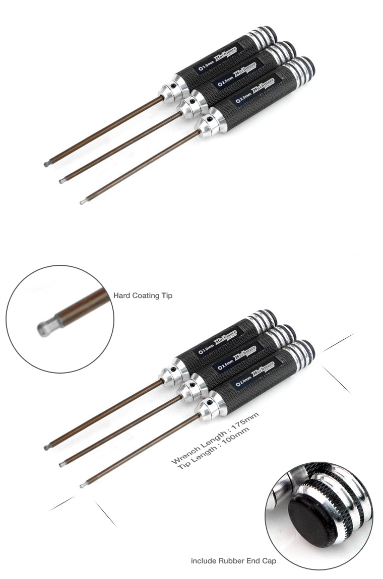 MUCHMORE Hard Coating Ball Type Allen Wrench 2.0x100mm (1) MR-HAW20R - RCXX - rc racing for professionals