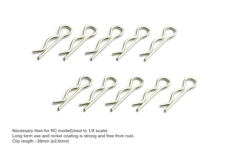 MUCHMORE Stainless Pro Body Clips Large (10) MR-SSBL - RCXX - rc racing for professionals