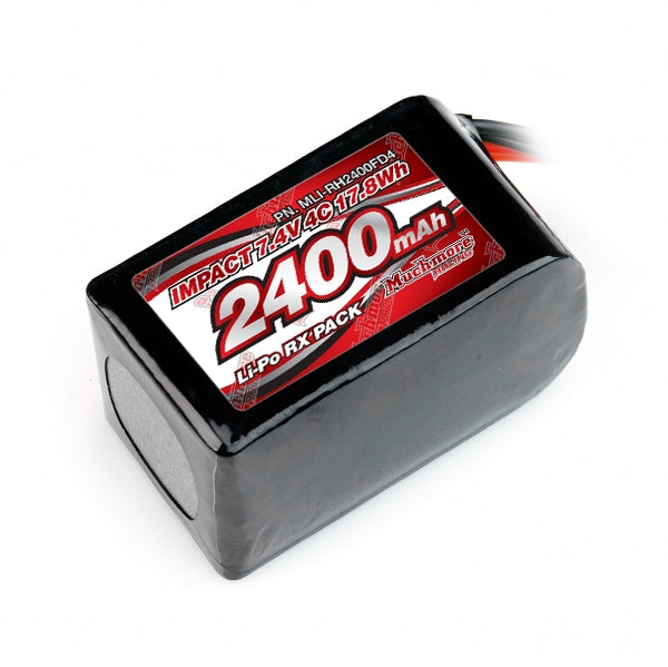 MUCHMORE IMPACT FD4 Li-Po Battery 2400mAh/7.4V 4C Hmp Size for Receiver  (1) MLI-RH2400FD4 - RCXX - rc racing for professionals