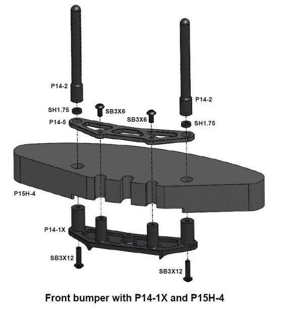 Awesomatix Lower Bumper (1) P14-1X - RCXX - rc racing for professionals