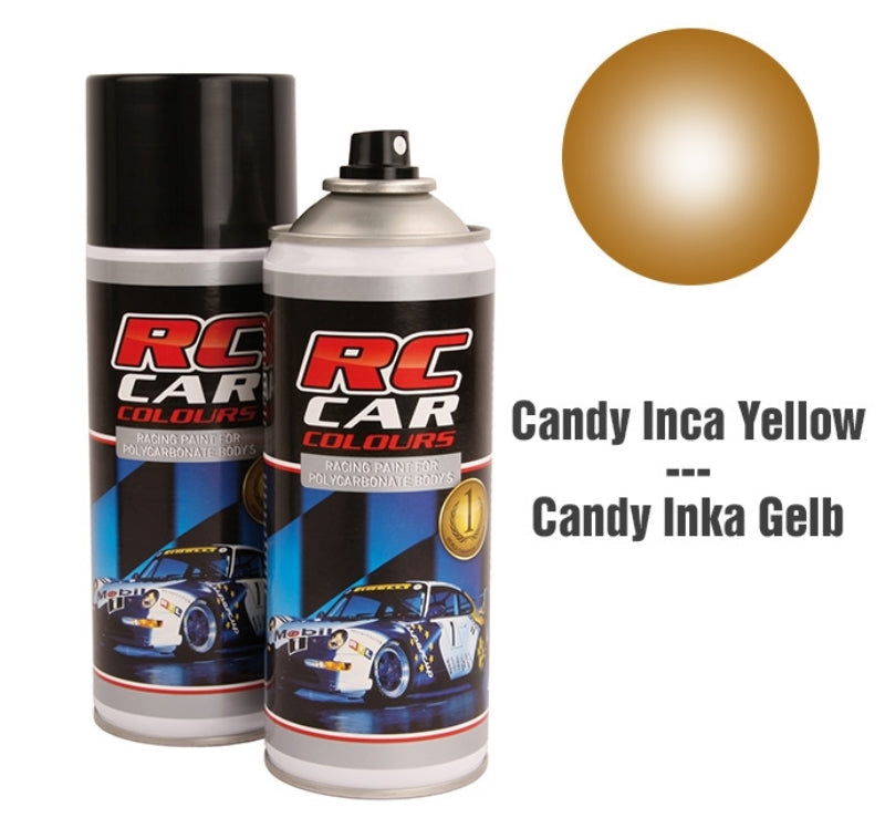 RC Car Colours CANDY INCA YELLOW 023 Lexan Colour Spray 150ml -  PRC01023 - RCXX - rc racing for professionals