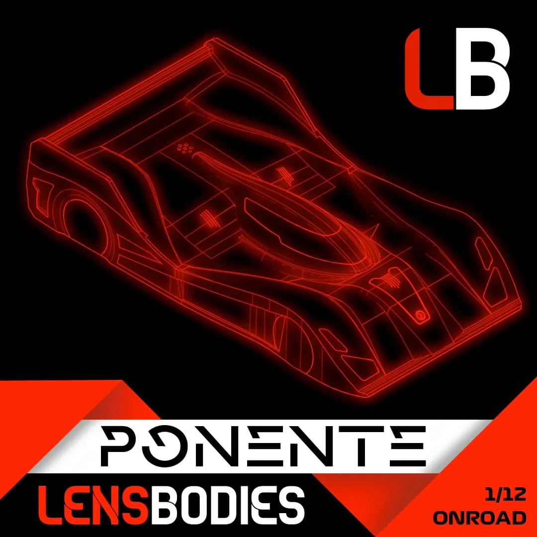 Lens Bodies PONENTE 1/12 Onroad Body Lexan Shell - Standard - RCXX - rc racing for professionals