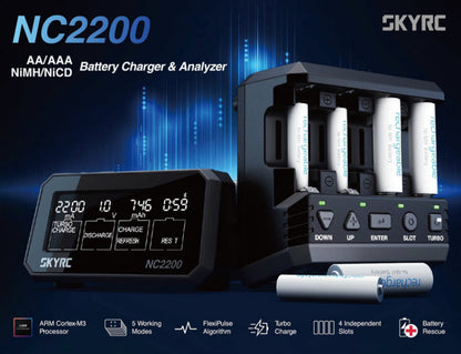 SkyRC NC2200 Charger NiMH AA/AAA 0.2-2.2A 240AC - SK-100181