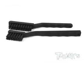 T-Works TA-062 Area Tooth Cleaning Nylon Bristle Brush Black - SET (2) - RCXX - rc racing for professionals