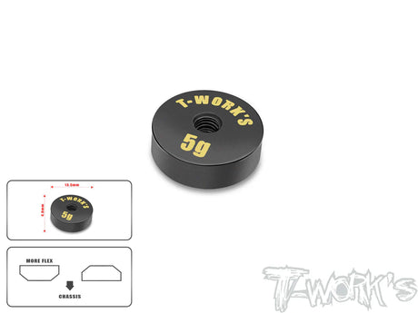 T-Works TA-066-M Anodized Precision Balancing Brass Weights 5g VERSION (1) 13.5x4.9mm - RCXX - rc racing for professionals