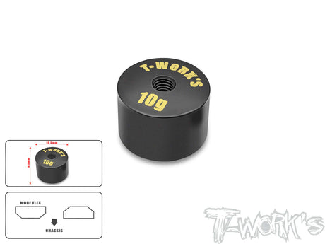T-Works TA-067-M Anodized Precision Balancing Brass Weights 10g VERSION 2 (1) 13.5x9.5mm - RCXX - rc racing for professionals