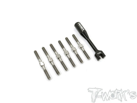 T-Works TB-205 64 Titanium Turnbuckle Set for SWORKZ S12-2 - RCXX - rc racing for professionals