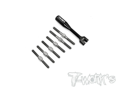 T-Works TB-208 64 Titanium Turnbuckle Set for SWORKZ S14-3 - RCXX - rc racing for professionals