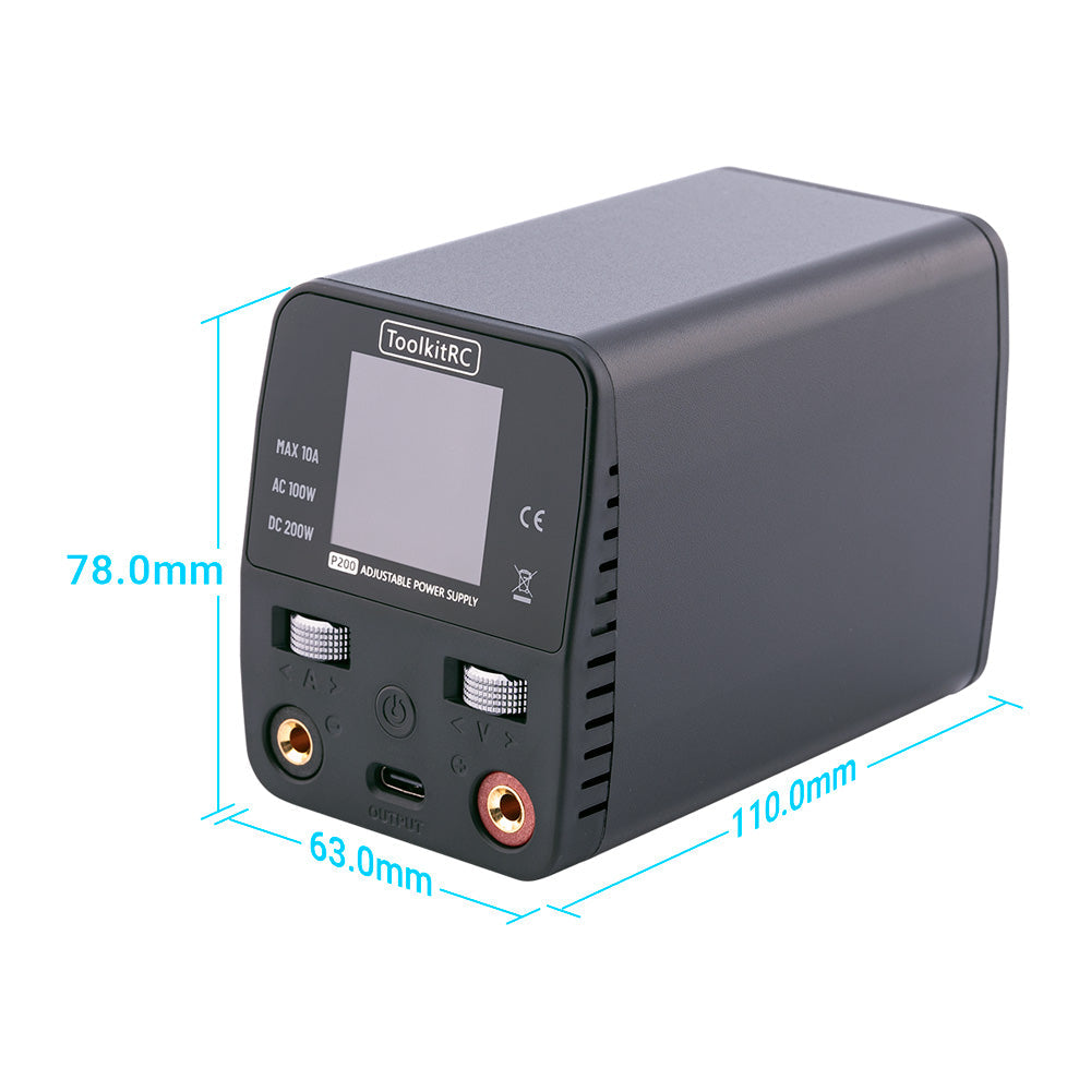 ToolkitRC P200 V2 30V 10A max 100/200W AC and DC Input - TK23100