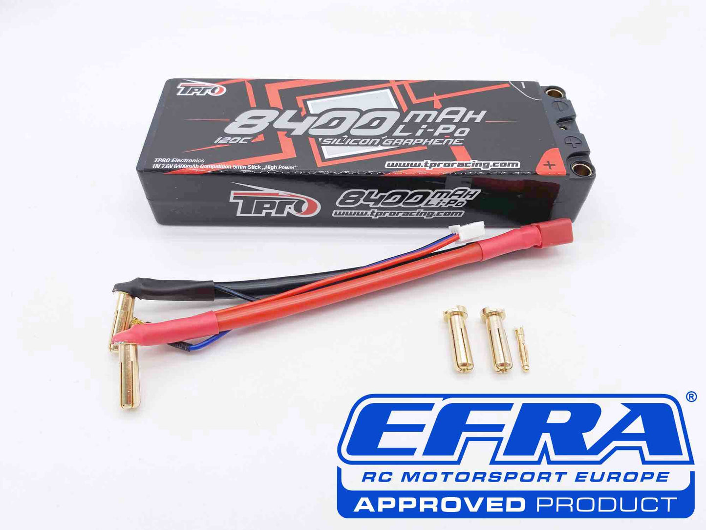 TPRO Lipo 8400mah HV 7.6V 2S 120C Competition - 5mm - HIGH POWER - TP73014 - RCXX - rc racing for professionals