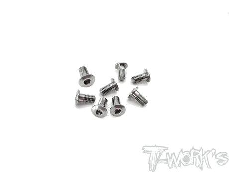 T-Works TSS-306LP 3x6mm 64 Titanium Hex Socket Head Low Profile Half Thread Screws (8) - RCXX - rc racing for professionals