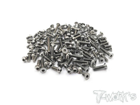 T-Works TSSU-S12-2 64 Titanium Screw set (UFO Head) for SWORKZ S12-2 - 117pcs. - RCXX - rc racing for professionals