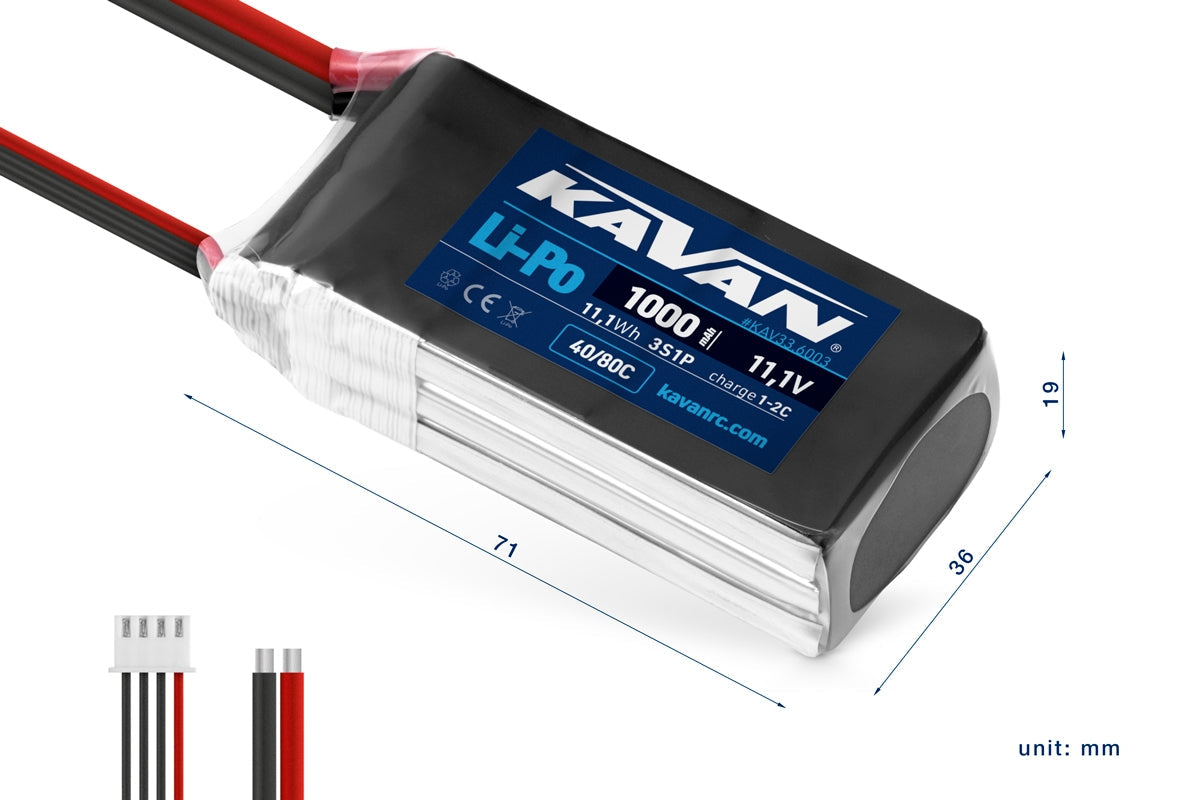 KAVAN Li-Po Akku 1000mAh 11,1V 40/80C – KAV33.6003