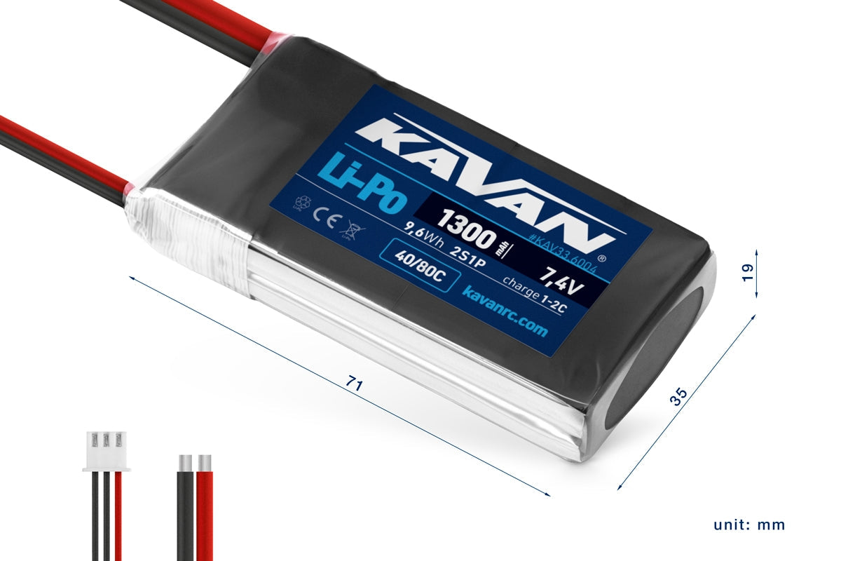 KAVAN Li-Po Akku 1300mAh 7,4V 40/80C – KAV33.6004