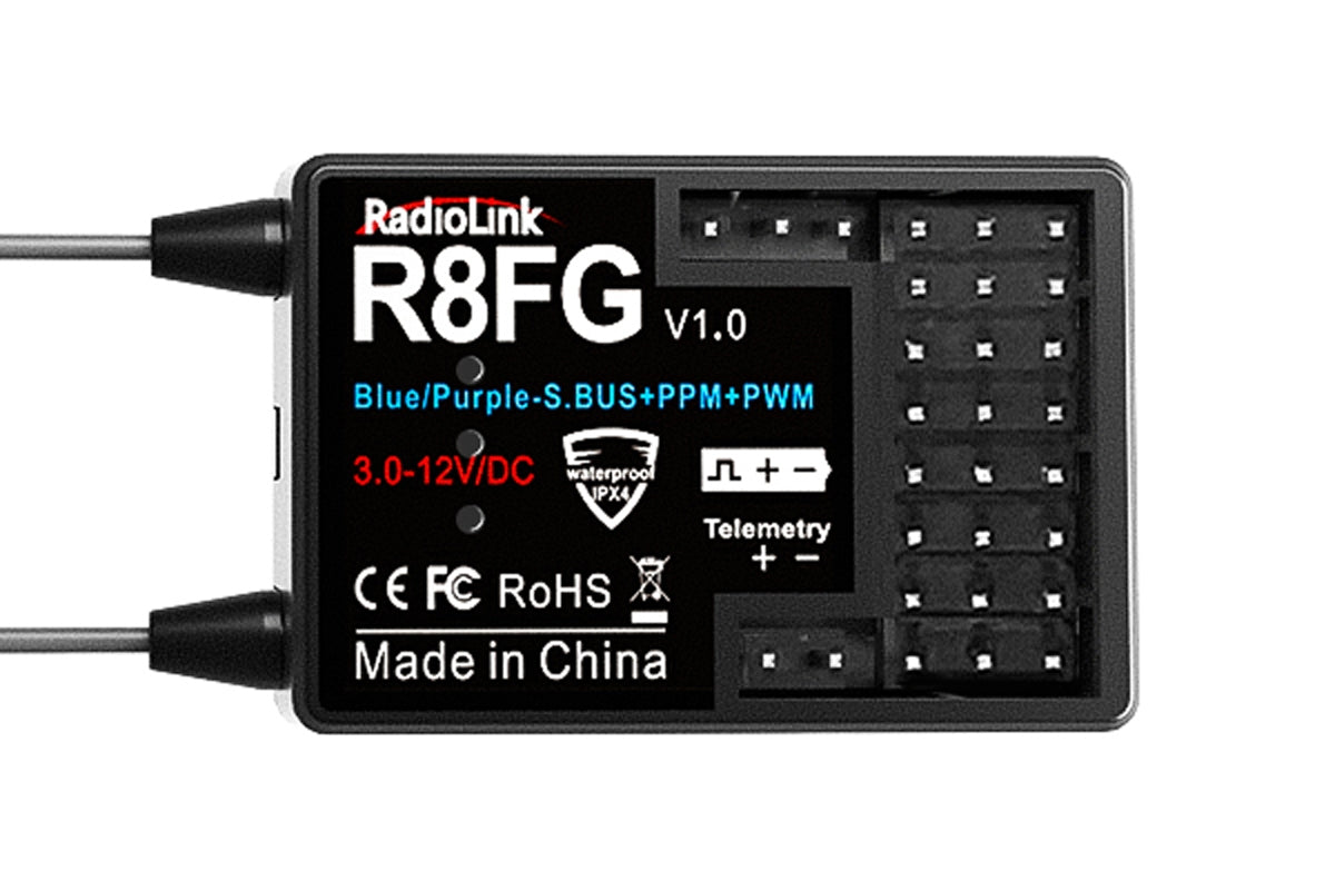 Radiolink RC8X Sender mit R8FG Empfänger – 8-Kanal RC-Set mit Telemetrie & Gyro